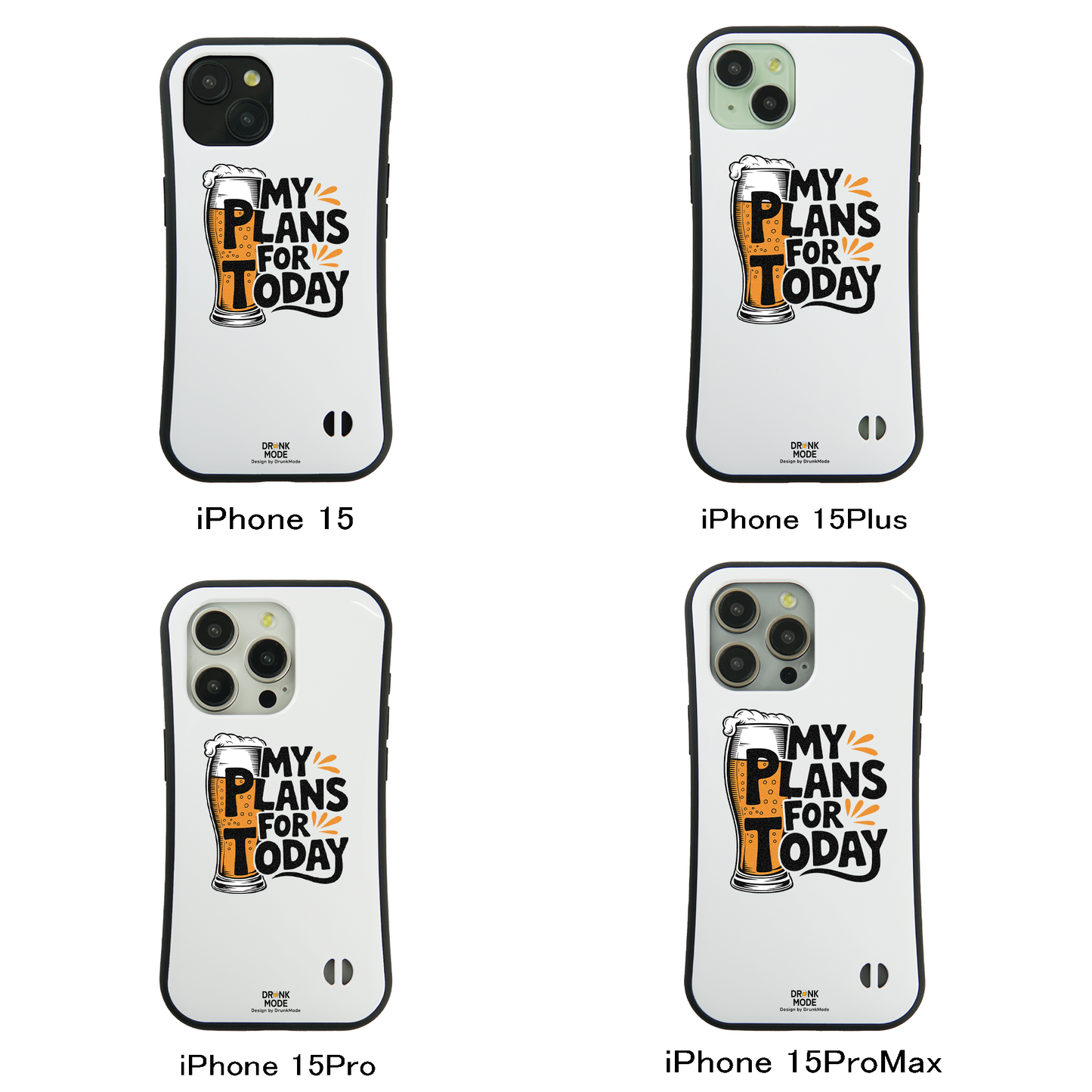 「MY PLAN FOR TODAY」iPhoneケース おもしろデザイン｜酒好きに人気のDrunkmodeスマホケース｜ビール・焼酎・日本酒・ウイスキー好きにおすすめ｜プレゼントにも