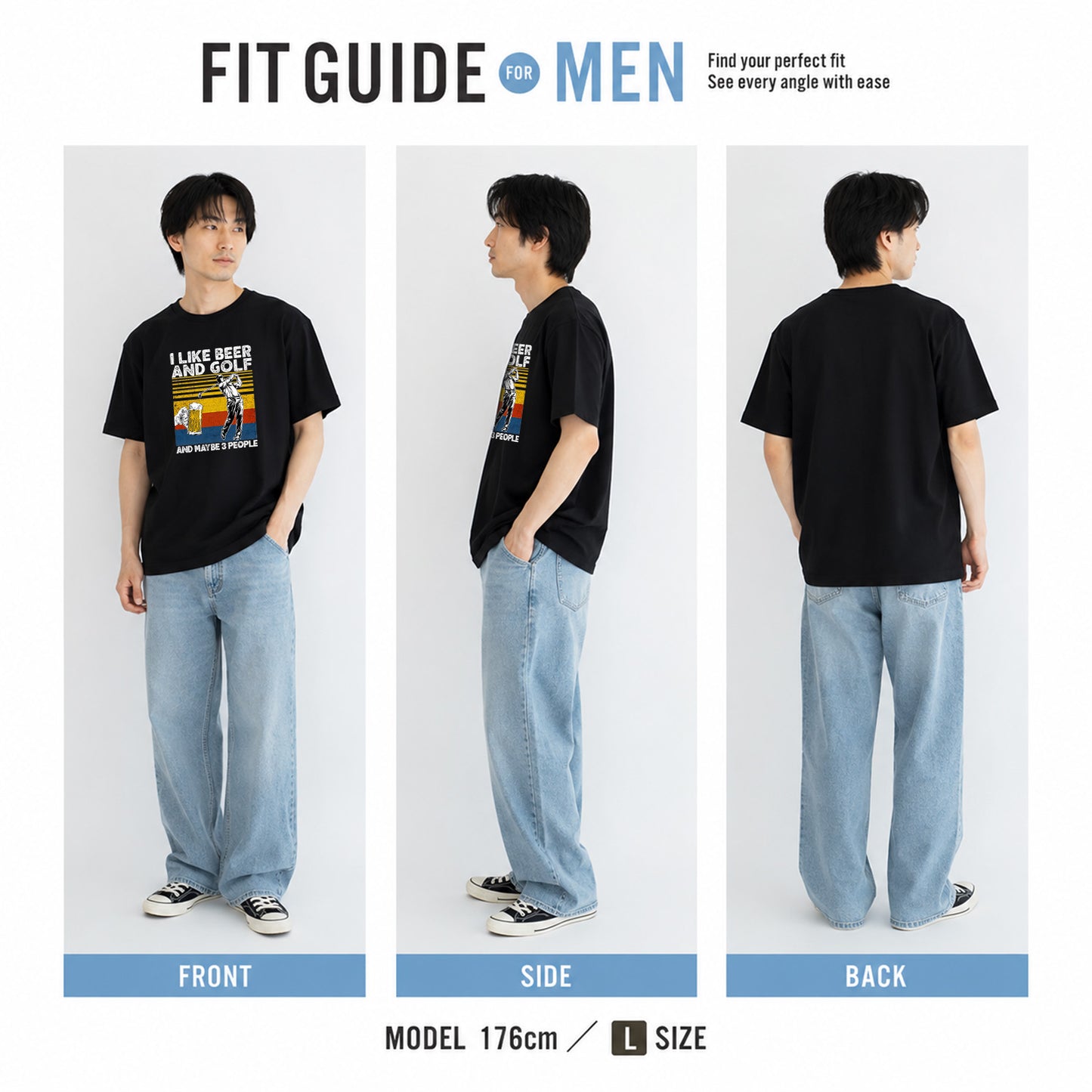 「I LIKE BEER AND GOLF」ビール＆キャンプが好きTシャツ