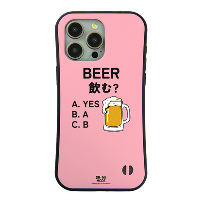 「BEER飲む？」iPhoneケース おもしろデザイン｜酒好きに人気のDrunkmodeスマホケース｜ビール・焼酎・日本酒・ウイスキー好きにおすすめ｜プレゼントにも◎