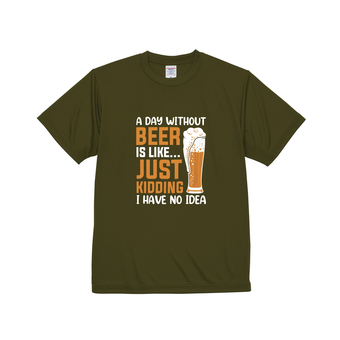 「 A DAY WITHOUT BEER IS LIKE ... 」誕生日プレゼントにも最適！居酒屋・飲み会で話題の面白tシャツ｜日本酒・ビール・焼酎・ウイスキー好きにおすすめ