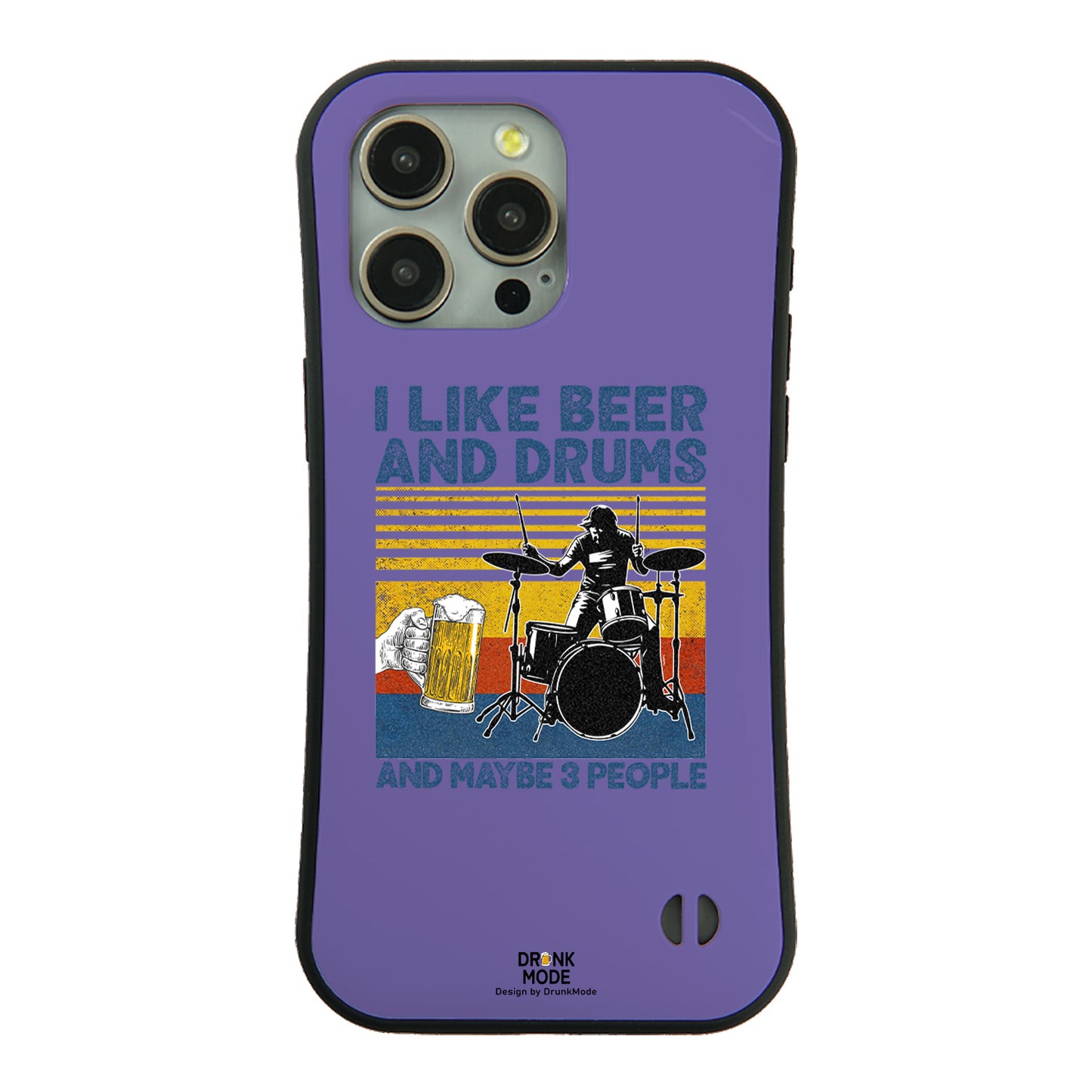 「I LIKE BEER AND DRUMS」iPhoneケース おもしろデザイン｜酒好きに人気のDrunkmodeスマホケース｜ビール・焼酎・日本酒・ウイスキー好きにおすすめ｜プレゼントにも◎