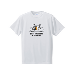 「BIKES AND BEERS 」誕生日プレゼントにも最適！居酒屋・飲み会で話題の面白ドライシルキータッチTシャツ｜日本酒・ビール・焼酎・ウイスキー好きにおすすめ