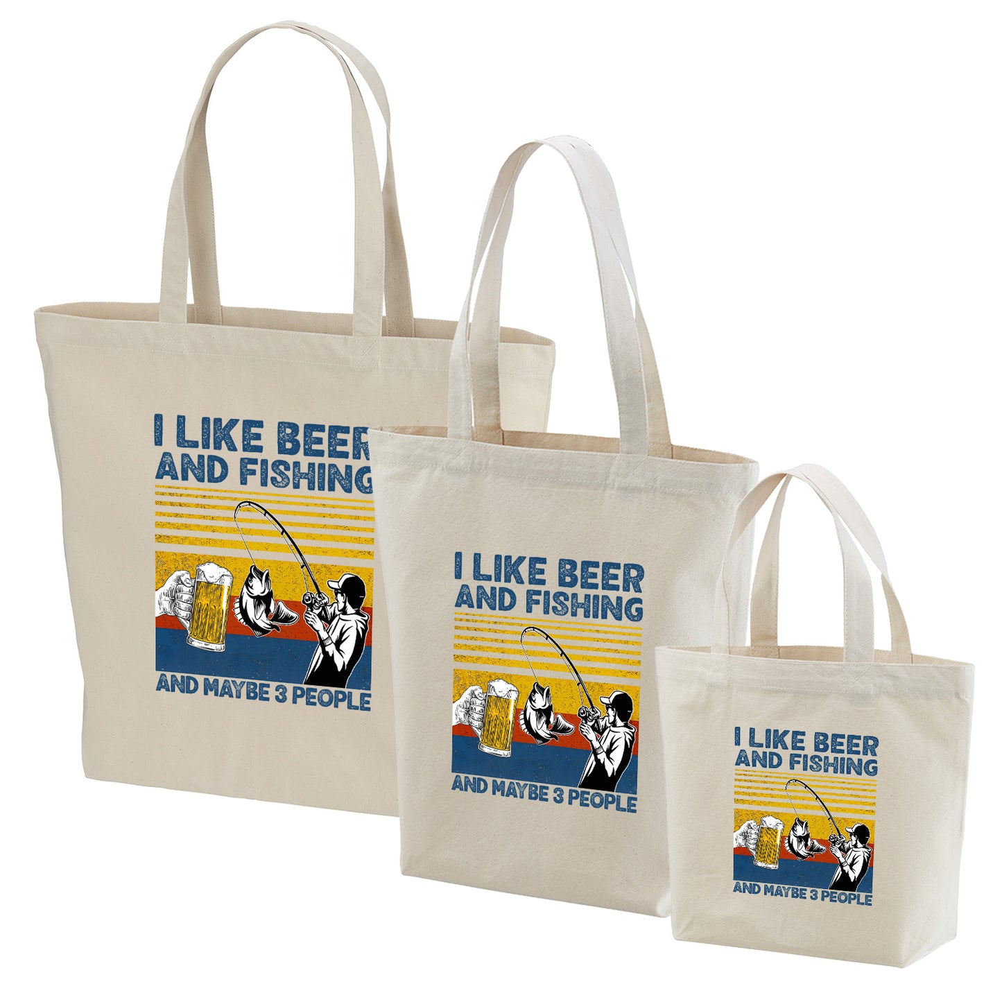 「I LIKE BEER AND FISHING」トートバッグ｜ビール・釣り好きへのプレゼント | Drunkmode