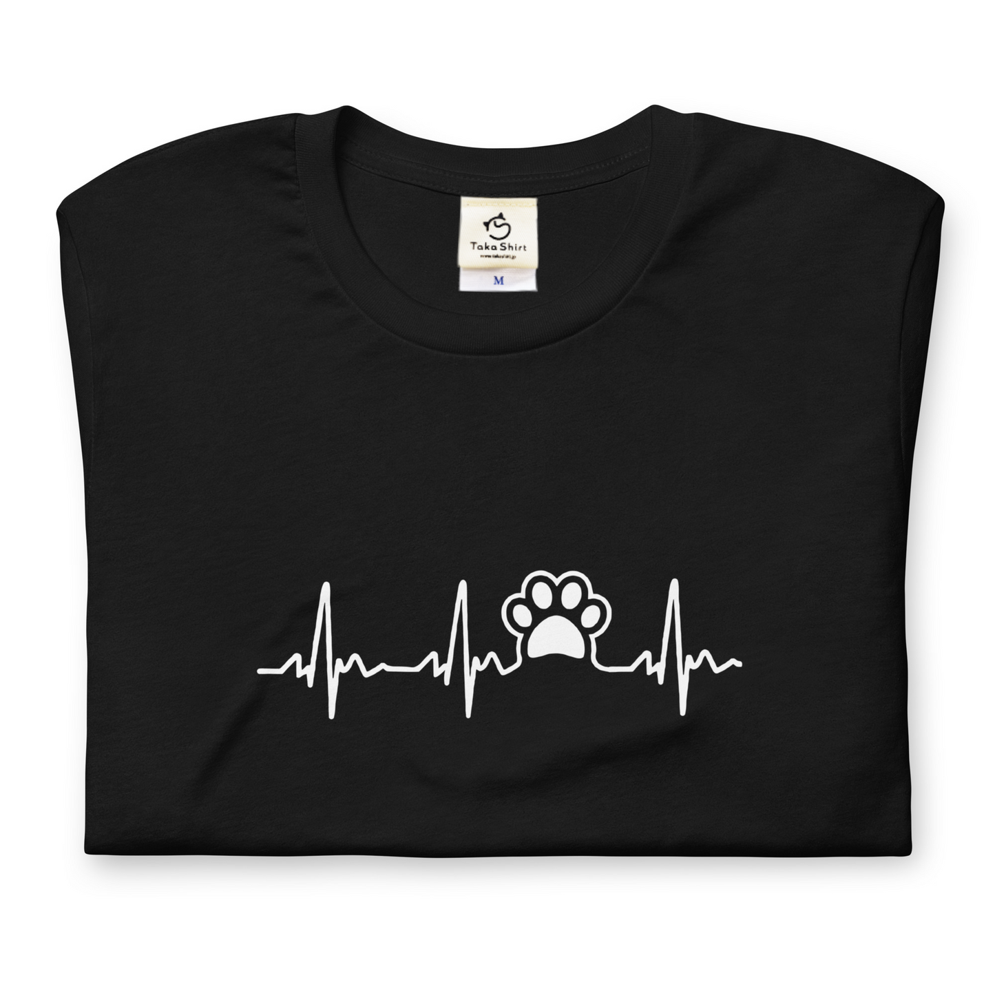 犬 tシャツ 犬イラスト ハートビート 心電図 ｜アダルト&キッズサイズ.