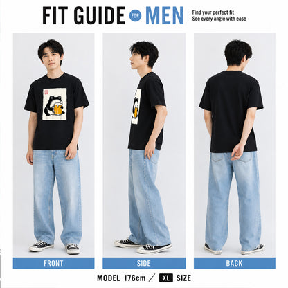ビールを飲むカエル 和柄 Tシャツ ｜ ビール好き・カエル好き・浮世絵風に人気
