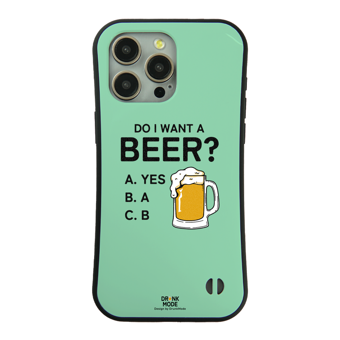 「 Do i want a BEER?」iPhoneケース おもしろデザイン｜酒好きに人気のDrunkmodeスマホケース｜ビール・焼酎・日本酒・ウイスキー好きにおすすめ｜プレゼントにも◎