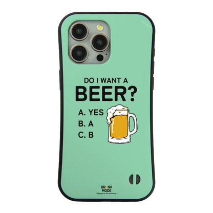 「 Do i want a BEER?」iPhoneケース おもしろデザイン｜酒好きに人気のDrunkmodeスマホケース｜ビール・焼酎・日本酒・ウイスキー好きにおすすめ｜プレゼントにも◎