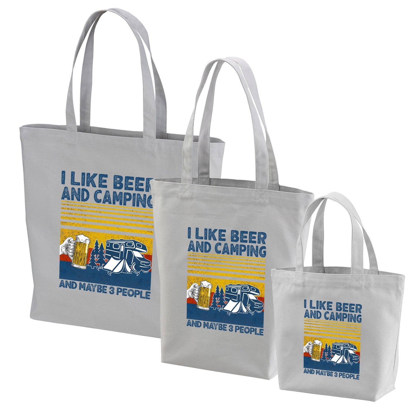 「I LIKE BEER AND MY CAMPING」誕生日プレゼントにも最適！居酒屋・飲み会で話題の面白トートバッグ｜日本酒・ビール・焼酎・ウイスキー好きにおすすめ