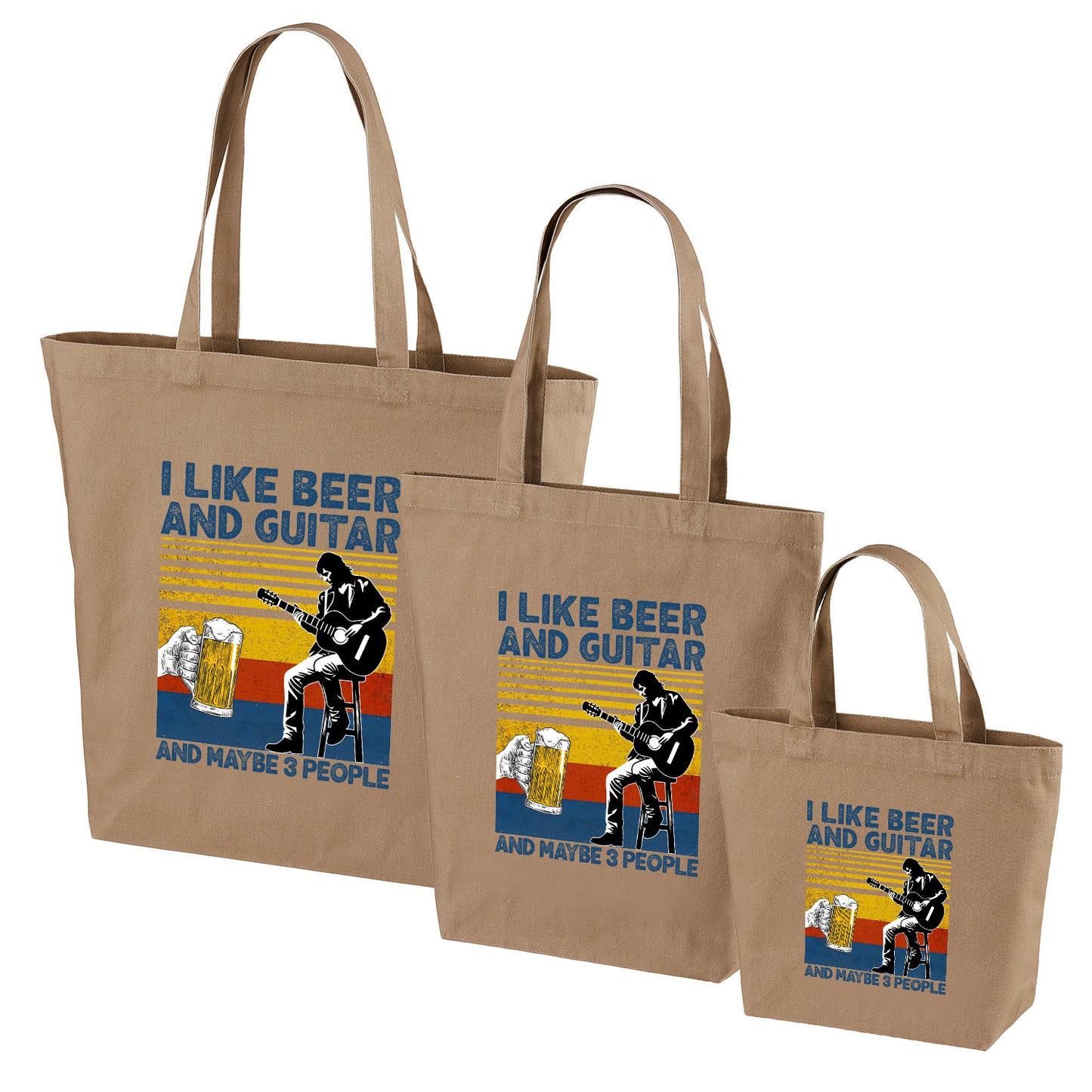 「I LIKE BEER AND GUITAR」トートバッグ｜ビール・ギター好きへのプレゼント | Drunkmode