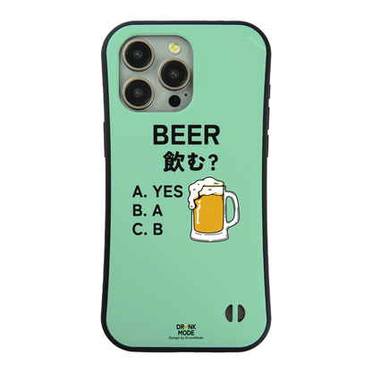 「BEER飲む？」iPhoneケース おもしろデザイン｜酒好きに人気のDrunkmodeスマホケース｜ビール・焼酎・日本酒・ウイスキー好きにおすすめ｜プレゼントにも◎