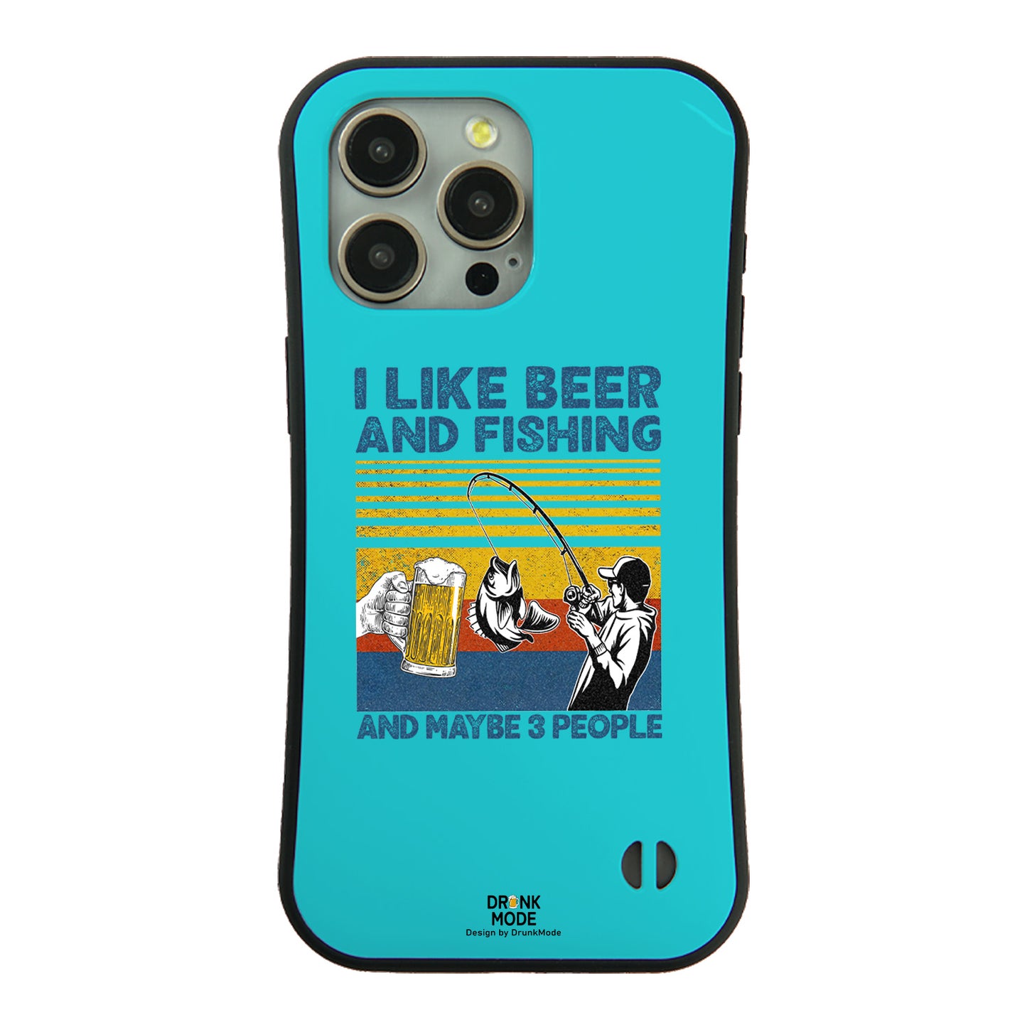 「I LIKE BEER AND FISHING」iPhoneケース おもしろデザイン｜酒好きに人気のDrunkmodeスマホケース｜ビール・焼酎・日本酒・ウイスキー好きにおすすめ｜プレゼントにも◎