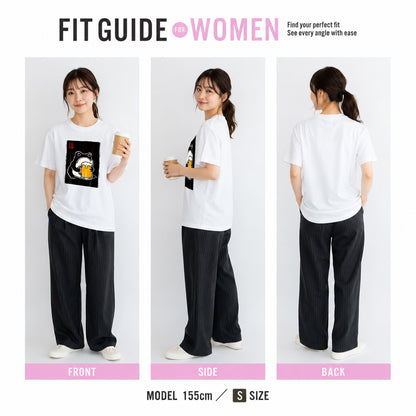 ビールを飲むカエル 和柄 Tシャツ ｜ ビール好き・カエル好き・浮世絵風に人気