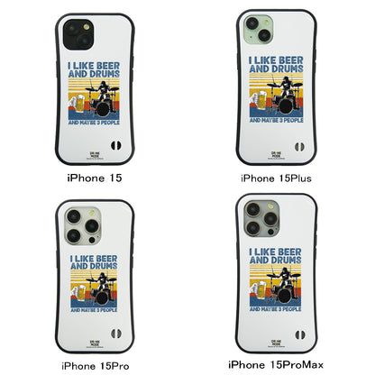 「I LIKE BEER AND DRUMS」iPhoneケース おもしろデザイン｜酒好きに人気のDrunkmodeスマホケース｜ビール・焼酎・日本酒・ウイスキー好きにおすすめ｜プレゼントにも◎