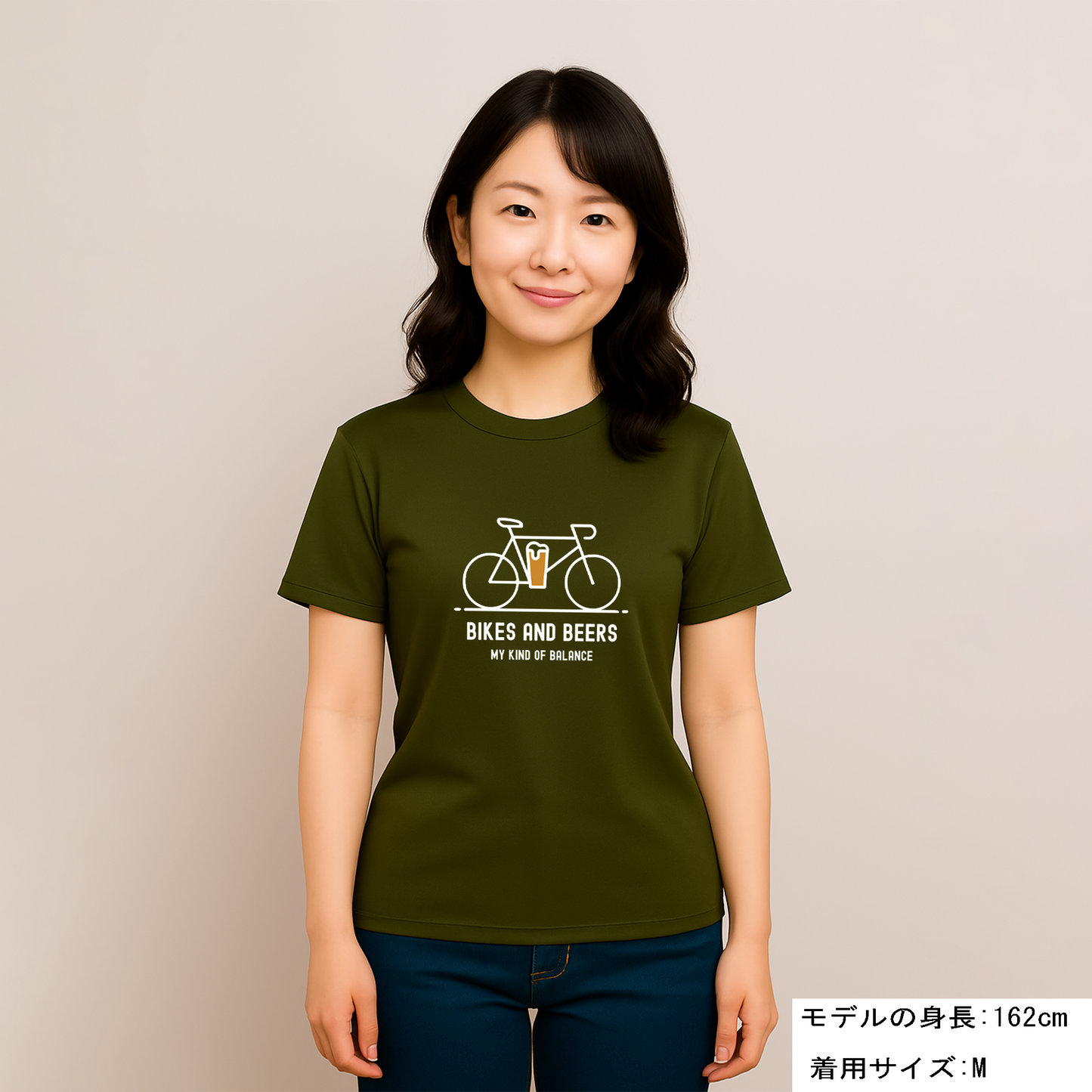 「BIKES AND BEERS 」誕生日プレゼントにも最適！居酒屋・飲み会で話題の面白ドライシルキータッチTシャツ｜日本酒・ビール・焼酎・ウイスキー好きにおすすめ