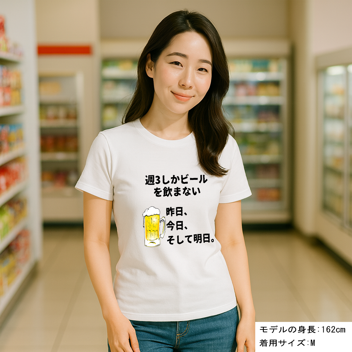 「週３しかビールを飲まない」誕生日プレゼントにも最適！居酒屋・飲み会で話題の面白ドライシルキータッチTシャツ｜日本酒・ビール・焼酎・ウイスキー好きにおすすめ