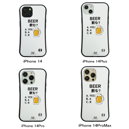 「BEER飲む？」iPhoneケース おもしろデザイン｜酒好きに人気のDrunkmodeスマホケース｜ビール・焼酎・日本酒・ウイスキー好きにおすすめ｜プレゼントにも◎