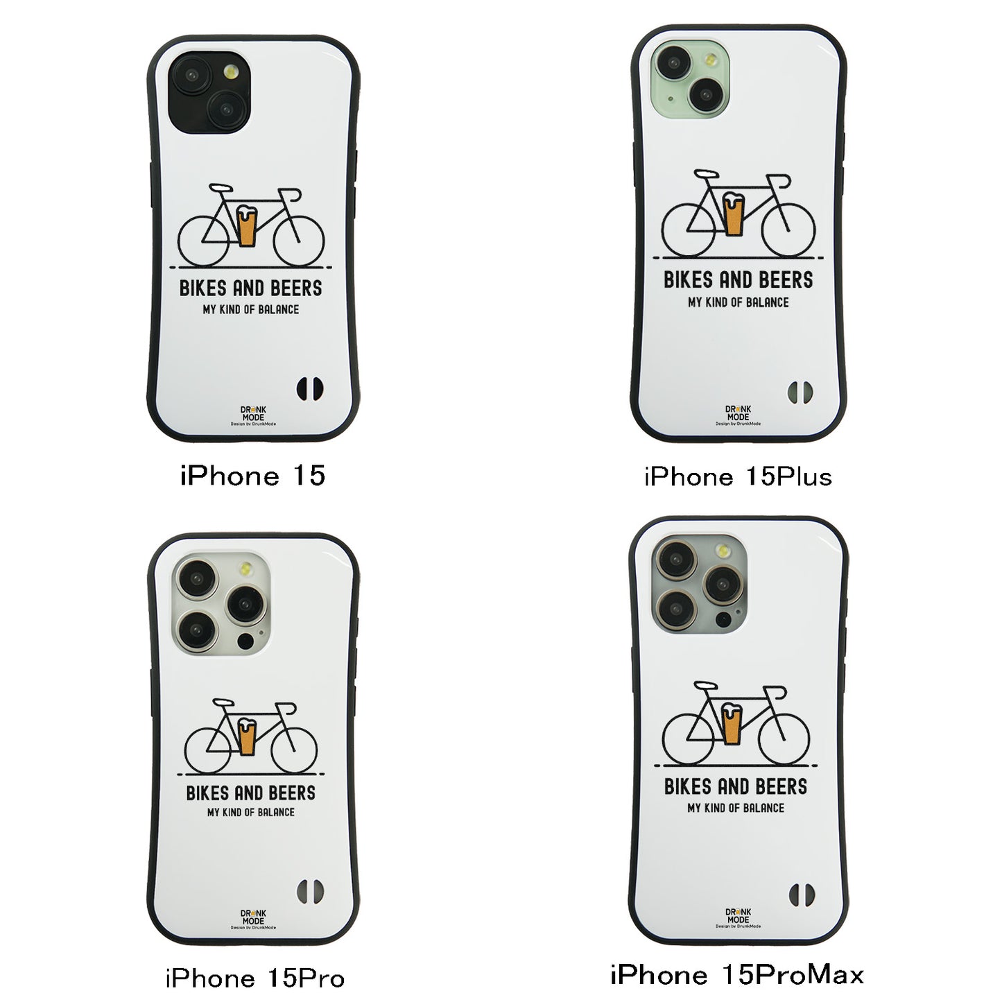 「BIKES AND BEERS 」iPhoneケース おもしろデザイン｜酒好きに人気のDrunkmodeスマホケース｜ビール・焼酎・日本酒・ウイスキー好きにおすすめ｜プレゼントにも◎
