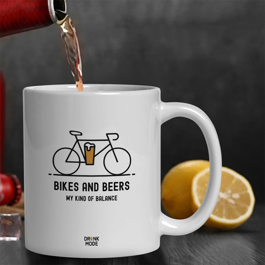 マグカップ ビールイラスト BIKES AND BEERS｜ビール好きにおすすめ プレゼントにも最適