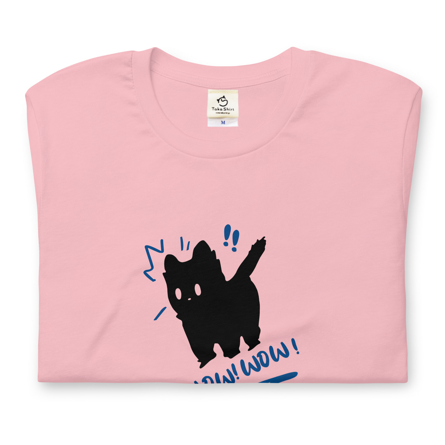 猫tシャツ ねこ 可愛い猫イラスト WOW! ビックリした！｜アダルト&キッズサイズ.