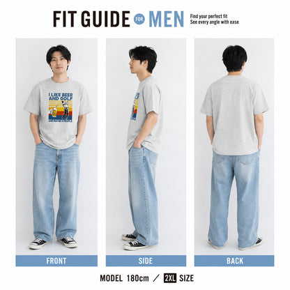 「I LIKE BEER AND GOLF」ビール＆キャンプが好きTシャツ