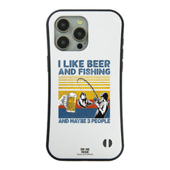 「I LIKE BEER AND FISHING」iPhoneケース おもしろデザイン｜酒好きに人気のDrunkmodeスマホケース｜ビール・焼酎・日本酒・ウイスキー好きにおすすめ｜プレゼントにも◎