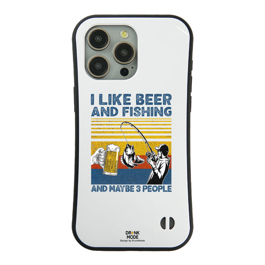 「I LIKE BEER AND FISHING」iPhoneケース おもしろデザイン｜酒好きに人気のDrunkmodeスマホケース｜ビール・焼酎・日本酒・ウイスキー好きにおすすめ｜プレゼントにも◎
