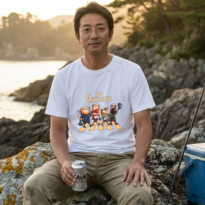 THE CYCLISTS | ビールたちのサイクリング 横断歩道 面白Tシャツ【自転車好き・ビール好き・ギフトに最適】