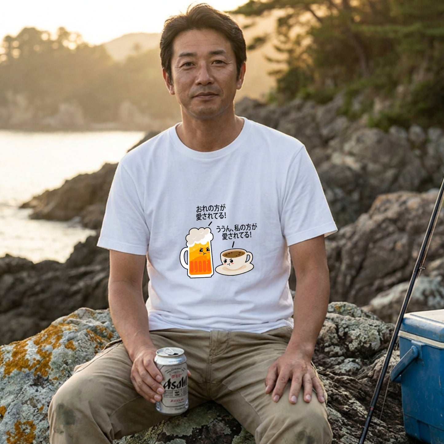 BEER VS COFFEE | どっちが愛されてる？ゆるかわ面白Tシャツ【ビール好き・カフェ好き・ギフトに最適】