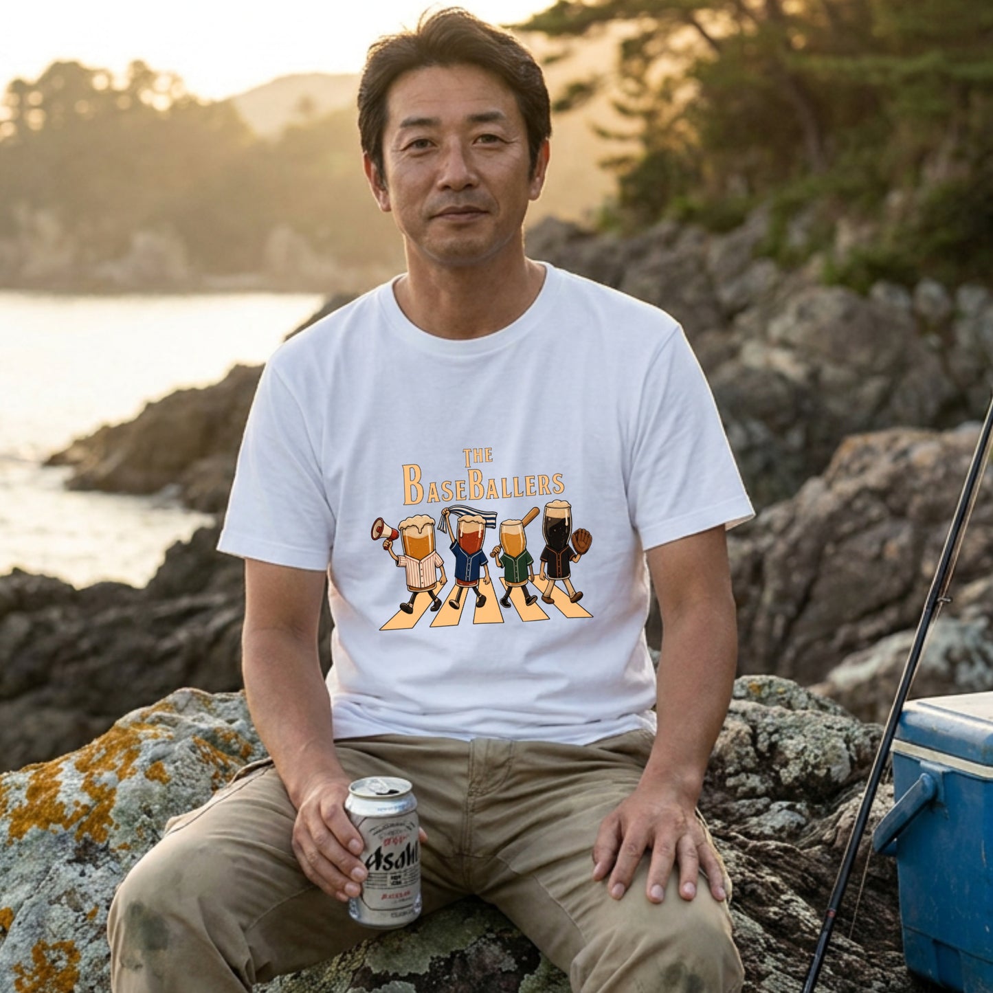 THE BASEBALLERS | 野球ビール アビーロード風パロディ 面白Tシャツ【野球観戦・ビール好き・ギフトに最適】