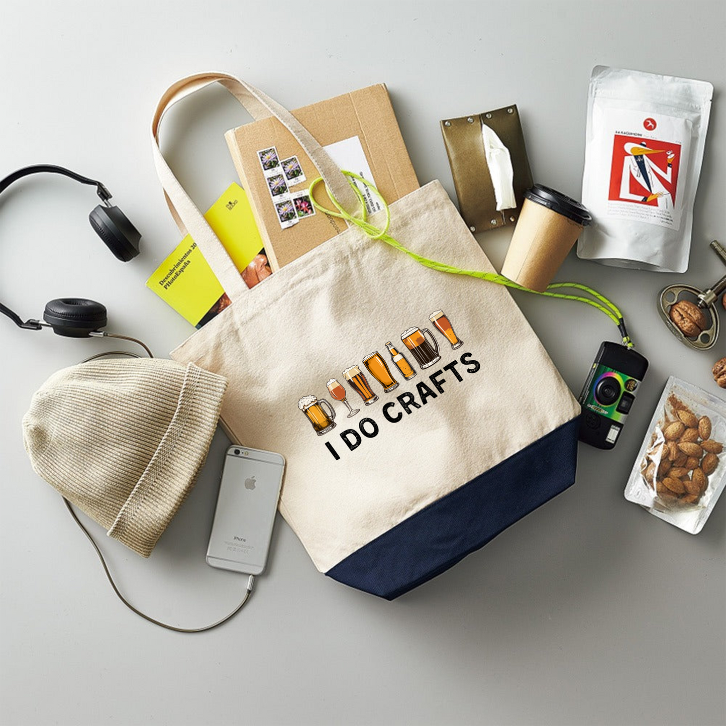 「I DO CRAFTS」誕生日プレゼントにも最適！居酒屋・飲み会で話題の面白トートバッグ｜日本酒・ビール・焼酎・ウイスキー好きにおすすめ