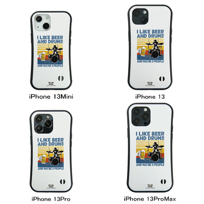 「I LIKE BEER AND DRUMS」iPhoneケース おもしろデザイン｜酒好きに人気のDrunkmodeスマホケース｜ビール・焼酎・日本酒・ウイスキー好きにおすすめ｜プレゼントにも◎