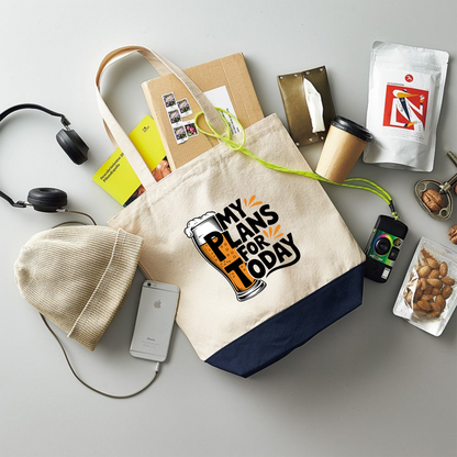 「MY PLAN FOR TODAY」誕生日プレゼントにも最適！居酒屋・飲み会で話題の面白トートバッグ｜日本酒・ビール・焼酎・ウイスキー好きにおすすめ