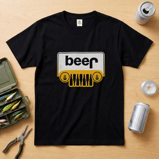 BEER 4WD 車フロントグリル Tシャツ ｜ ビール好き・ドライブ・アウトドア・おもしろに人気