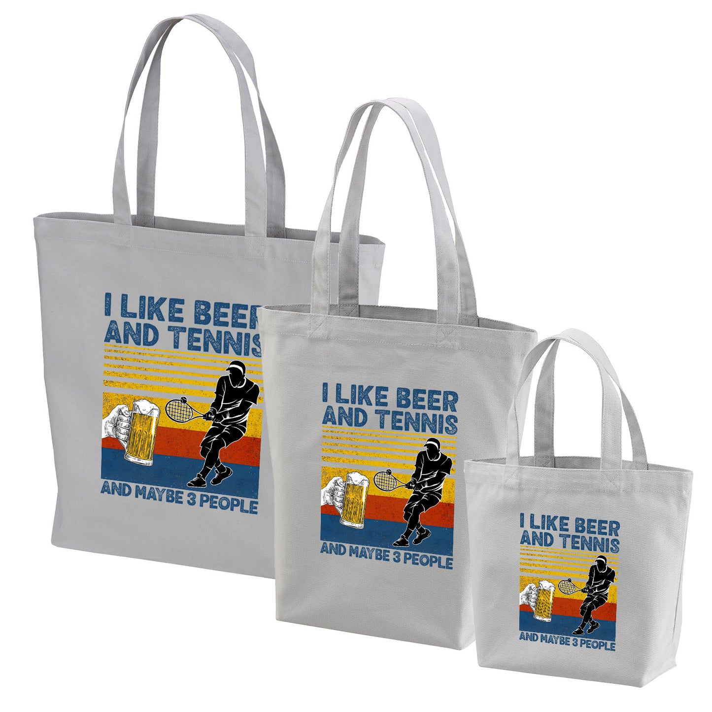 「I LIKE BEER AND TENNIS」トートバッグ｜ビール・テニス好きへのプレゼント | Drunkmode