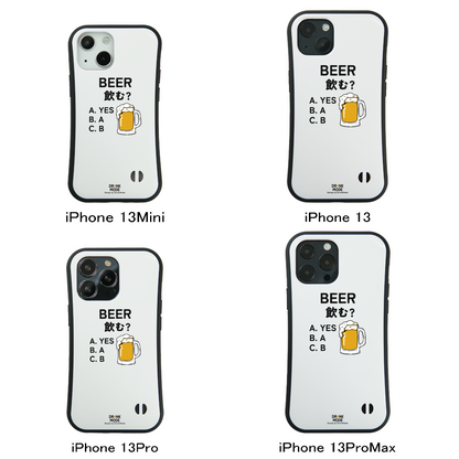「BEER飲む？」iPhoneケース おもしろデザイン｜酒好きに人気のDrunkmodeスマホケース｜ビール・焼酎・日本酒・ウイスキー好きにおすすめ｜プレゼントにも◎