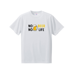 「NO BEER NO LIFE」誕生日プレゼントにも最適！居酒屋・飲み会で話題の面白ドライシルキータッチTシャツ｜日本酒・ビール・焼酎・ウイスキー好きにおすすめ