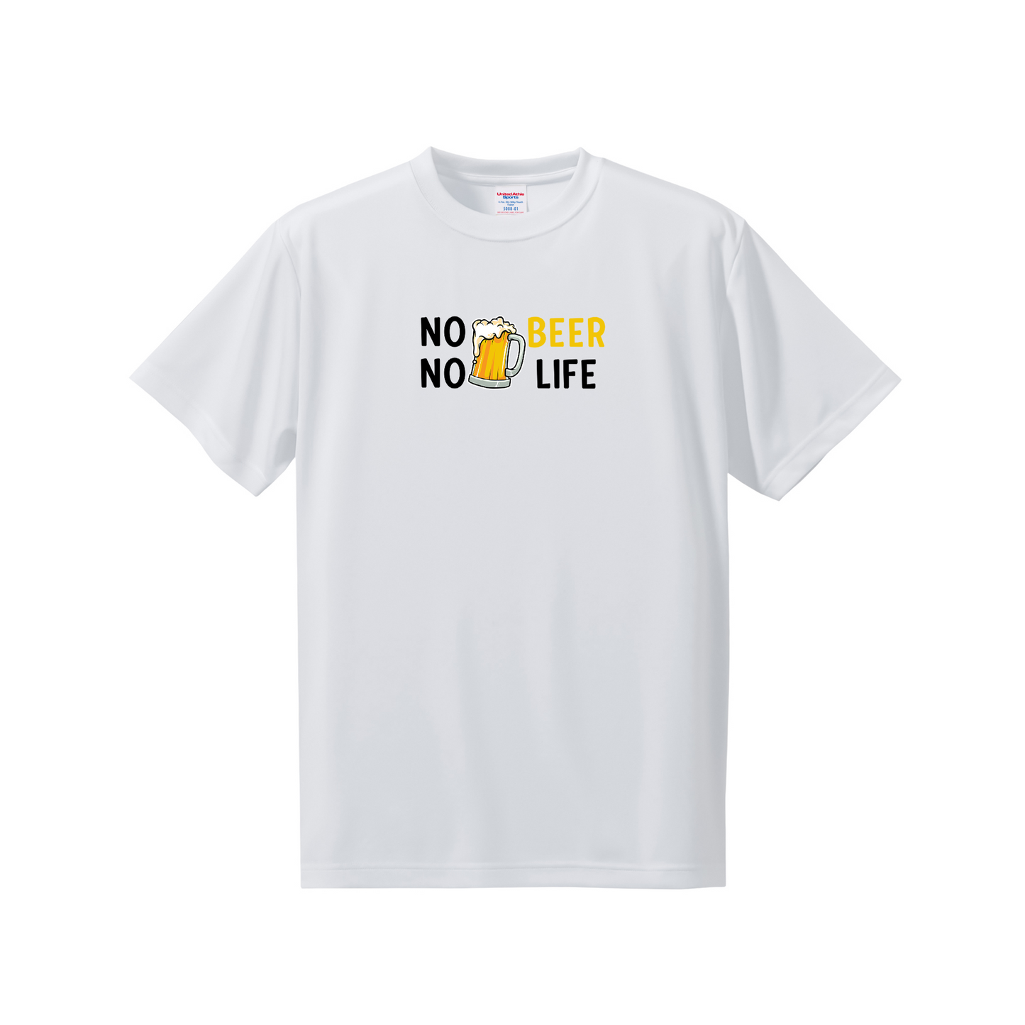 「 NO BEER NO LIFE 」誕生日プレゼントにも最適！居酒屋・飲み会で話題の面白tシャツ｜日本酒・ビール・焼酎・ウイスキー好きにおすすめ