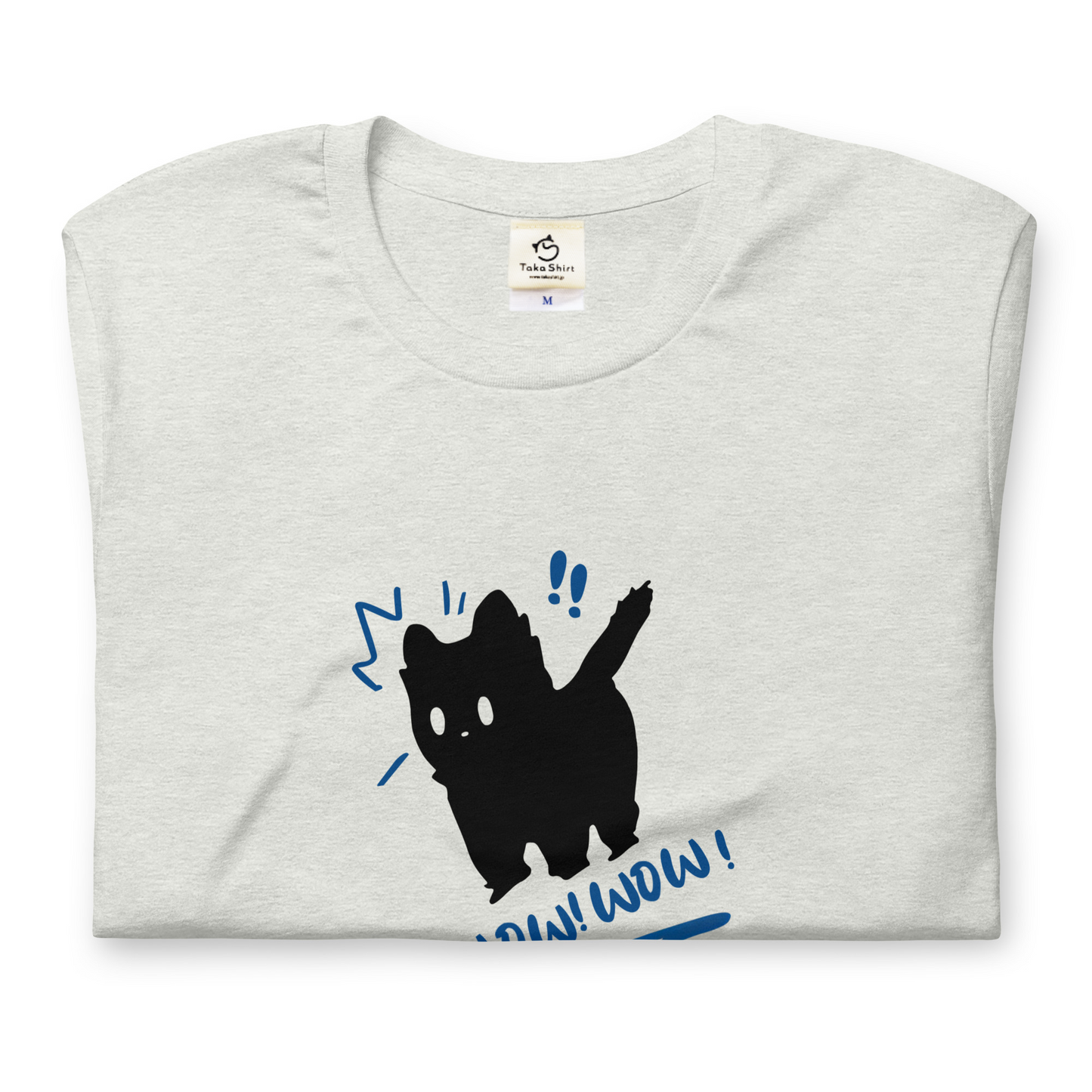 猫tシャツ ねこ 可愛い猫イラスト WOW! ビックリした！｜アダルト&キッズサイズ.