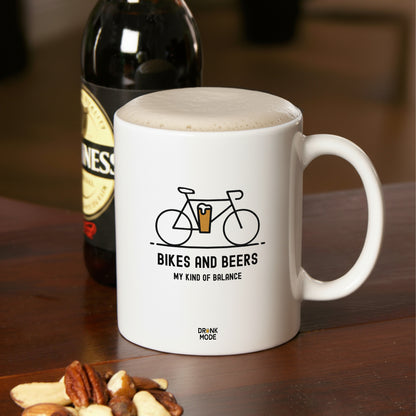 マグカップ ビールイラスト BIKES AND BEERS｜ビール好きにおすすめ プレゼントにも最適