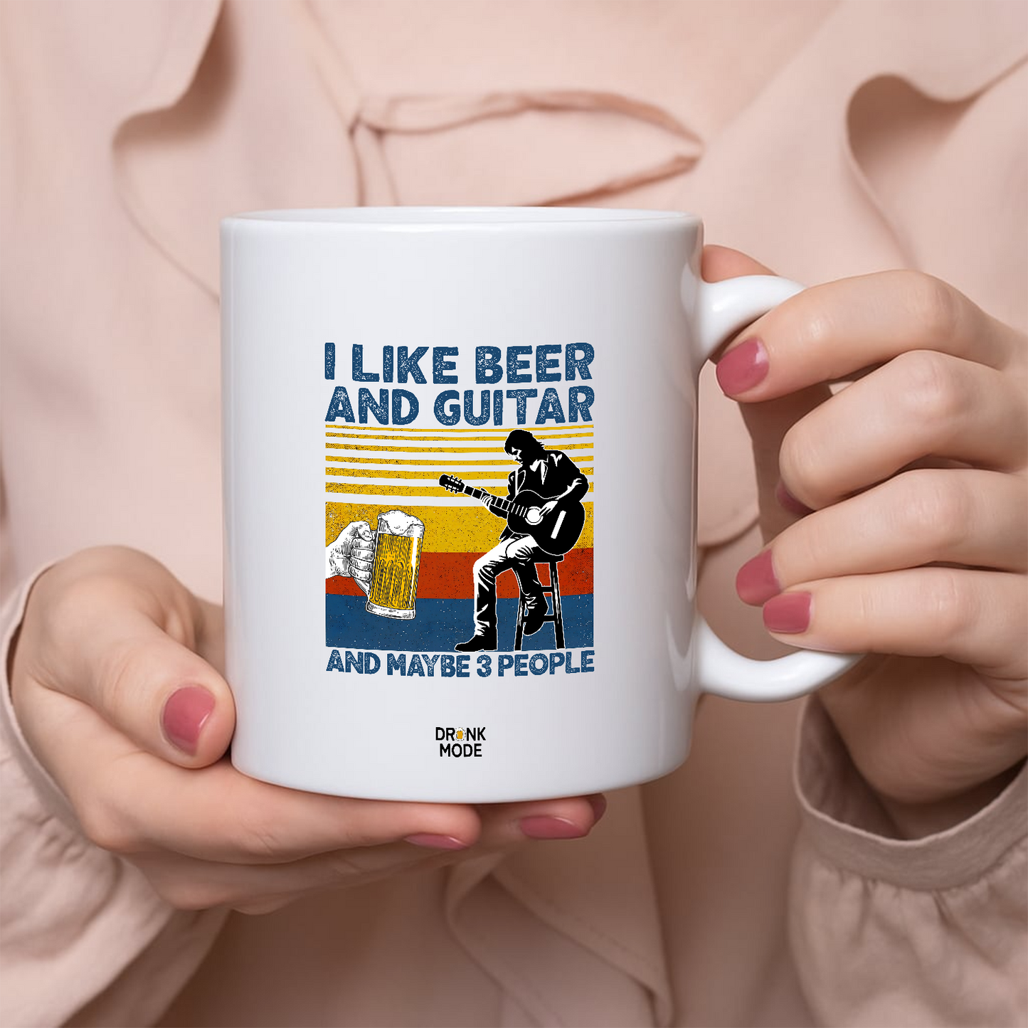 マグカップ ビールイラスト I LIKE BEER AND DRUMS｜ビール好きにおすすめ プレゼントにも最適 (Copy)