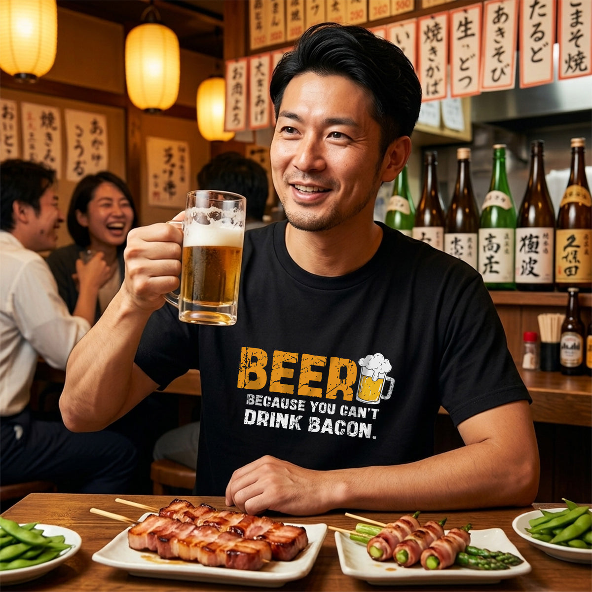 「BEER Because You Can't Drink Bacon 」シャツ ｜ ビール好き・おもしろ・飲み会に人気