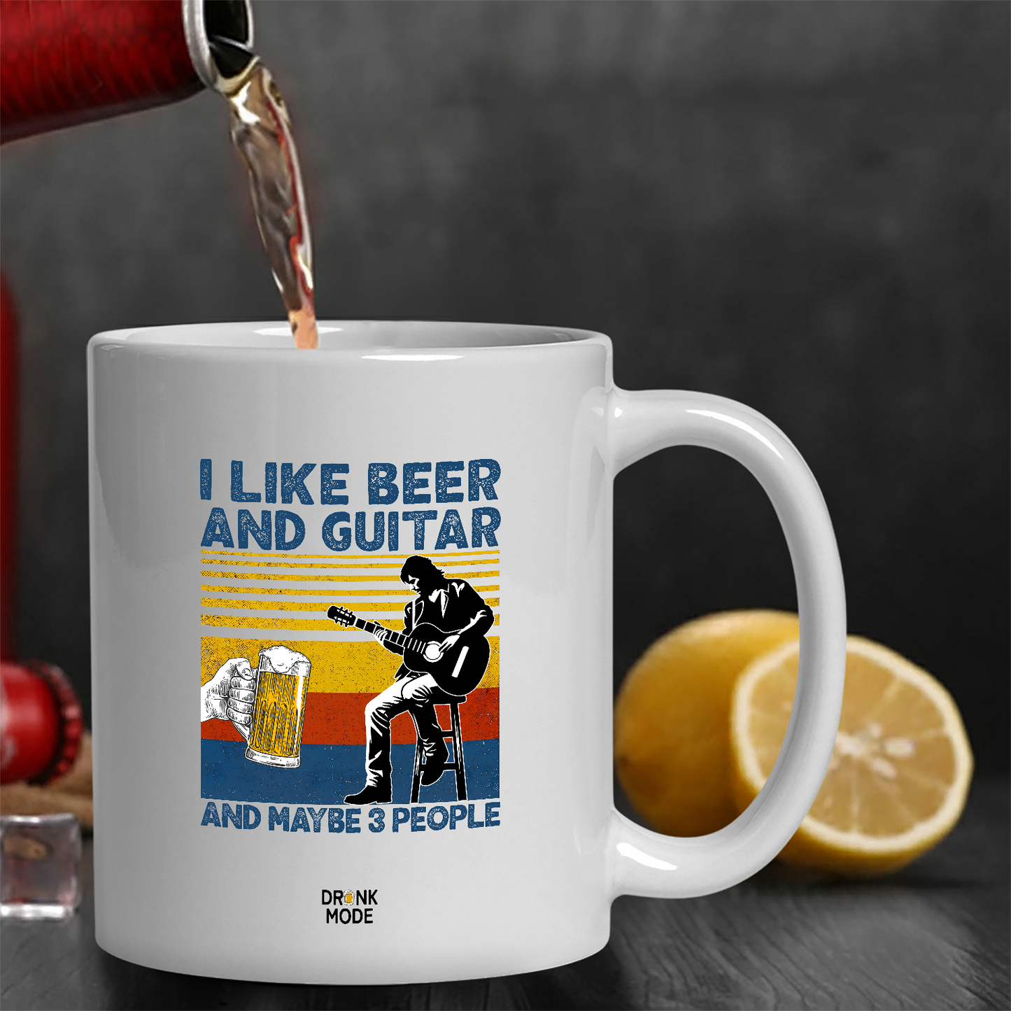マグカップ ビールイラスト I LIKE BEER AND DRUMS｜ビール好きにおすすめ プレゼントにも最適 (Copy)