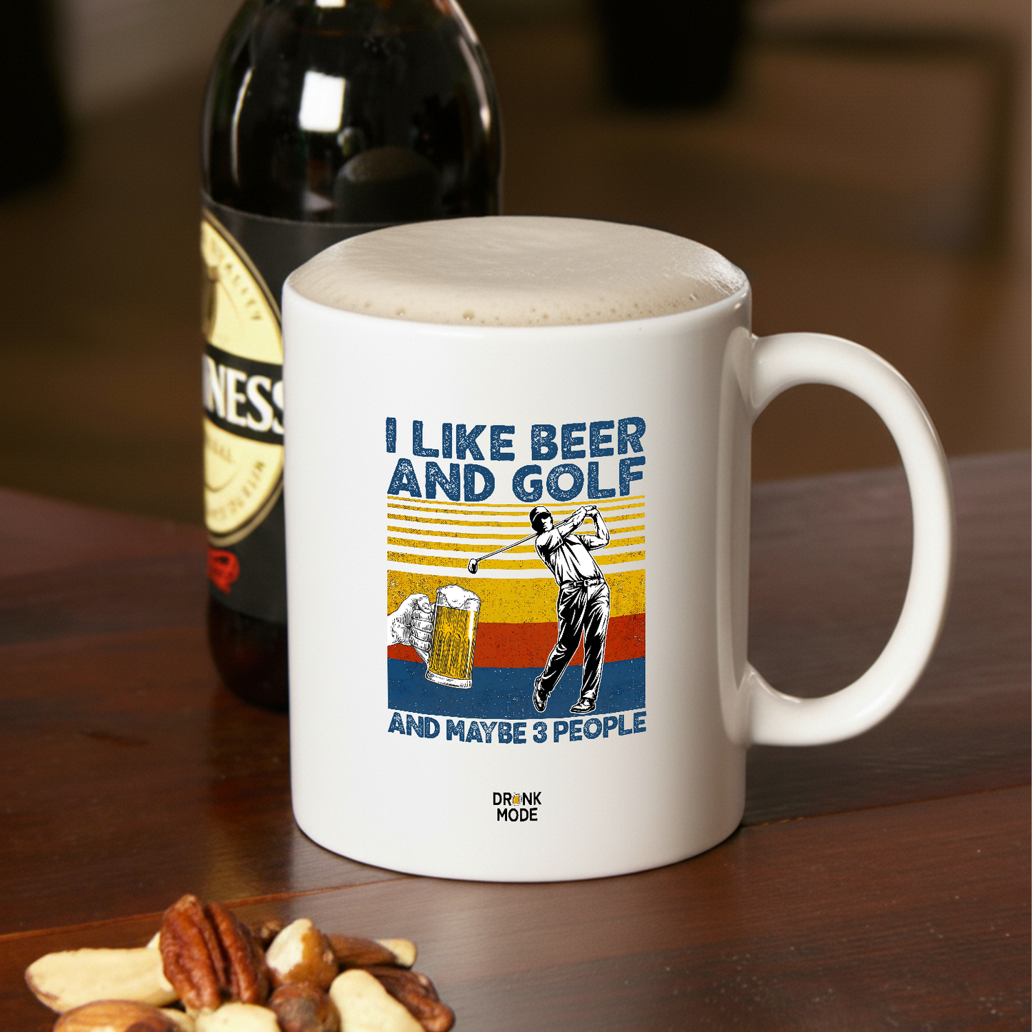 マグカップ ビールイラスト I LIKE BEER AND GOLF｜ビール好きにおすすめ プレゼントにも最適