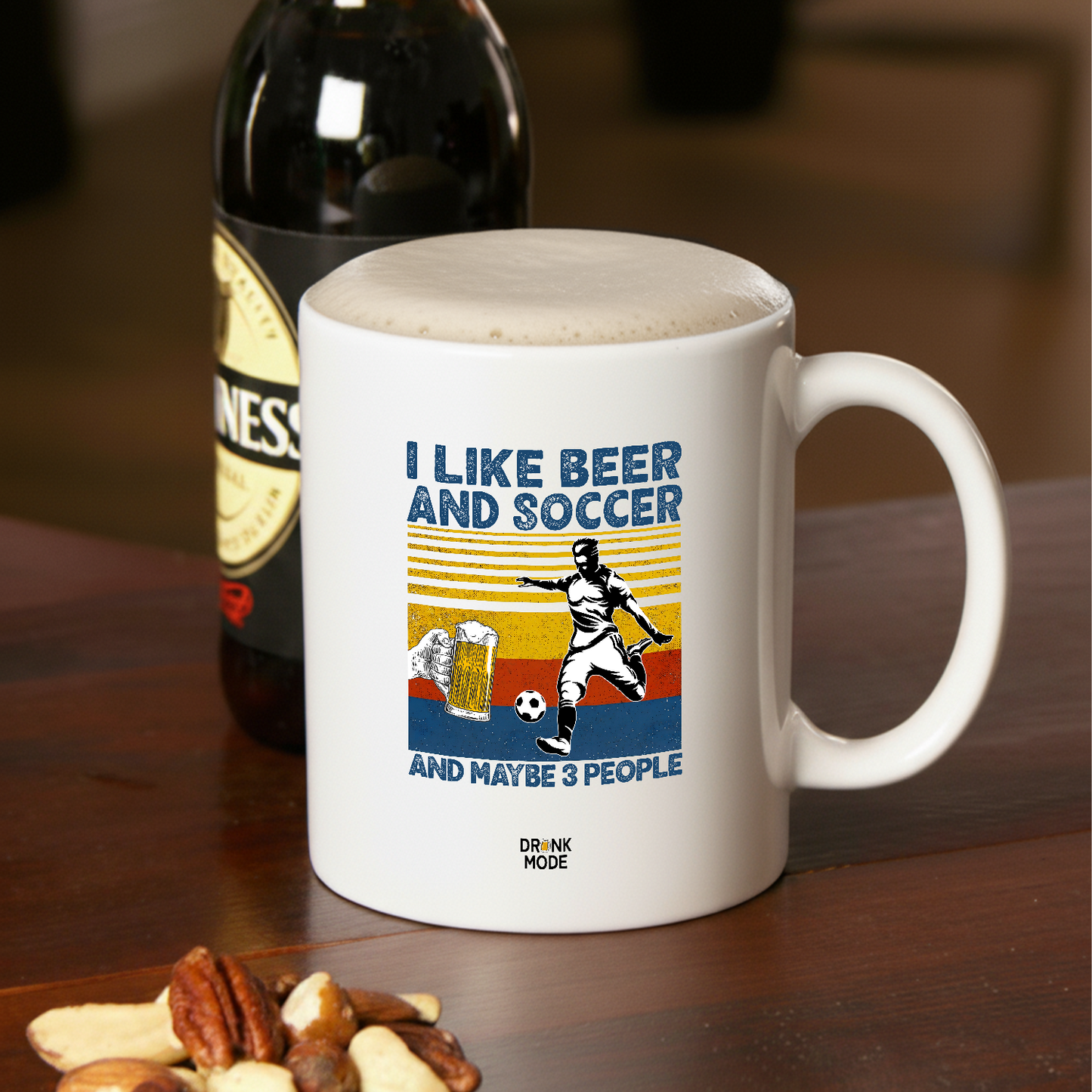 マグカップ ビールイラスト I LIKE BEER AND SCCOER ｜ビール好きにおすすめ プレゼントにも最適