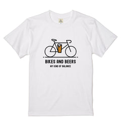 「 BIKES AND BEERS 」誕生日プレゼントにも最適！居酒屋・飲み会で話題の面白tシャツ｜日本酒・ビール・焼酎・ウイスキー好きにおすすめ