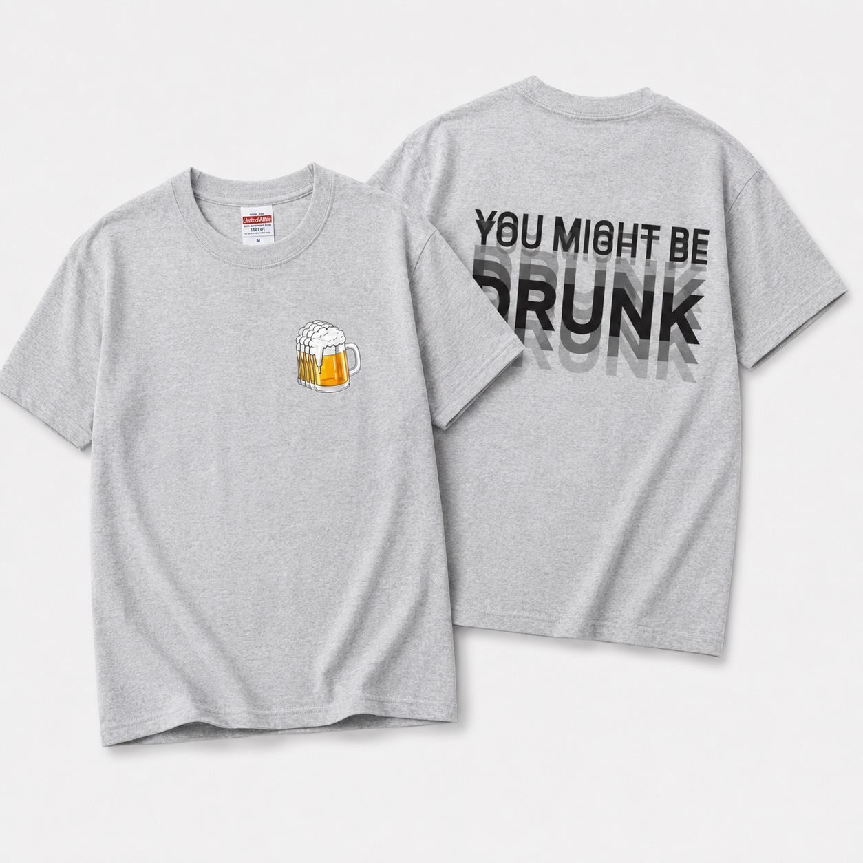 BEER BLUR | モーションブラー ビールグラフィック 英字バックプリント カジュアル Tシャツ【おもしろTシャツ・普段着・フェス・ユニセックス・ギフトに最適】