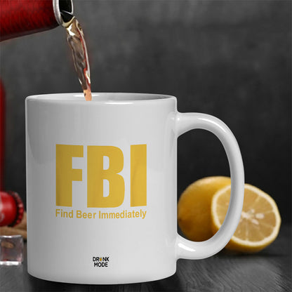 マグカップ ビールイラスト Find Beer Immediately｜ビール好きにおすすめ プレゼントにも最適