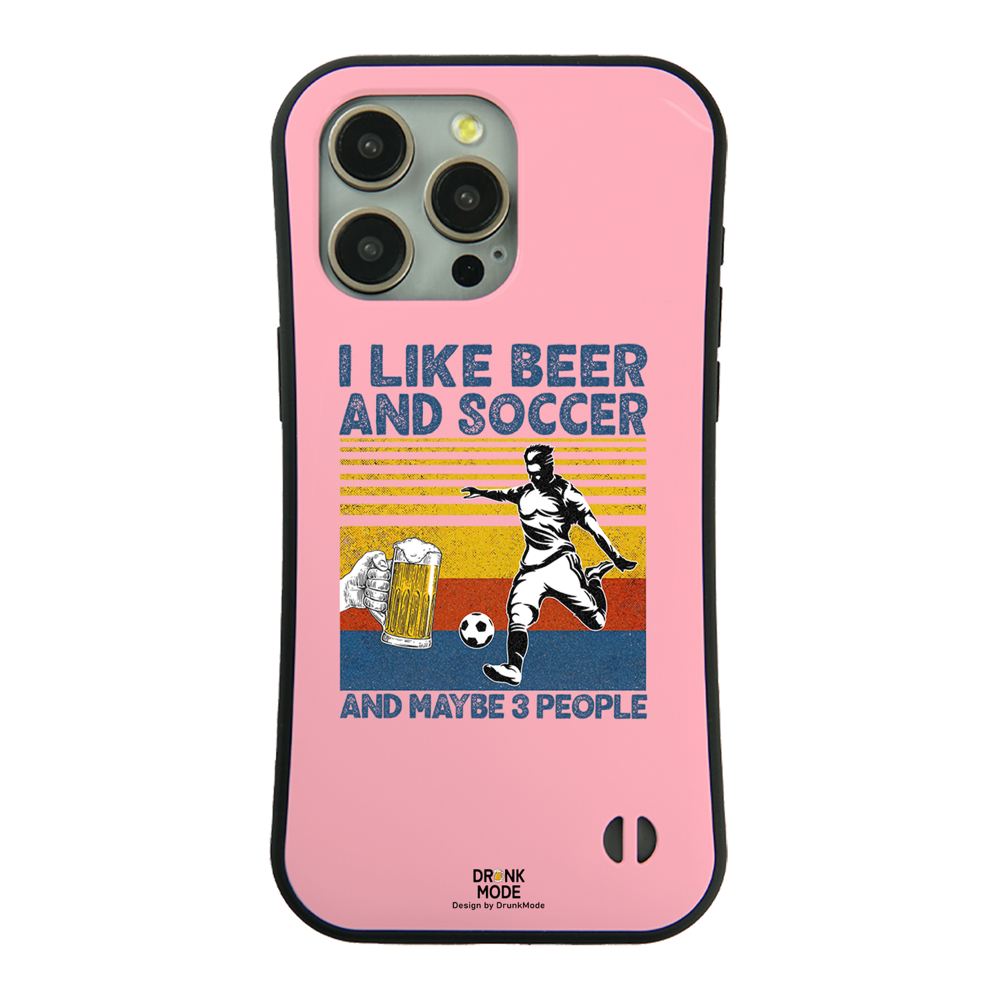 「I LIKE BEER AND SCCOER」iPhoneケース おもしろデザイン｜酒好きに人気のDrunkmodeスマホケース｜ビール・焼酎・日本酒・ウイスキー好きにおすすめ｜プレゼントにも◎