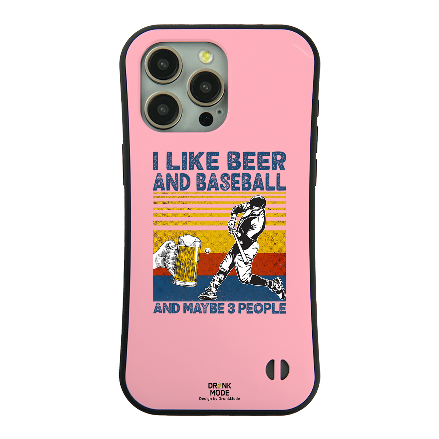 「I LIKE BEER AND BASEBALL」iPhoneケース おもしろデザイン｜酒好きに人気のDrunkmodeスマホケース｜ビール・焼酎・日本酒・ウイスキー好きにおすすめ｜プレゼントにも◎