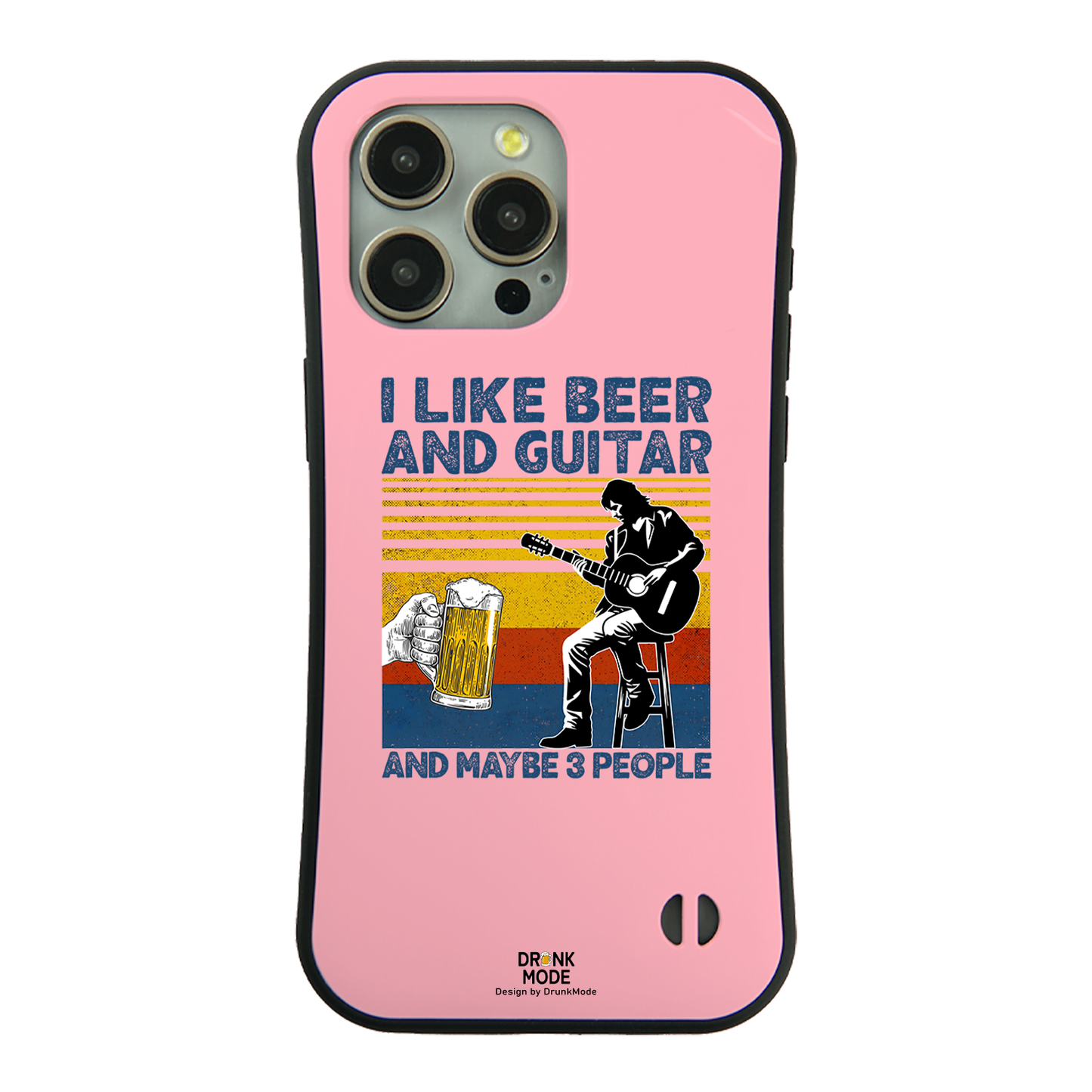 「I LIKE BEER AND GUITAR」iPhoneケース おもしろデザイン｜酒好きに人気のDrunkmodeスマホケース｜ビール・焼酎・日本酒・ウイスキー好きにおすすめ｜プレゼントにも◎